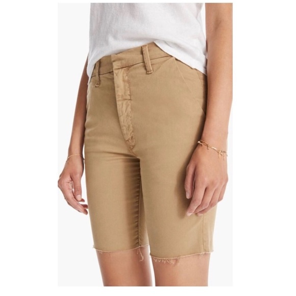 MOTHER Pants - NWT Mother The Shaker Prep Short Fray Khaki Women’s High Rise Shorts Size 25